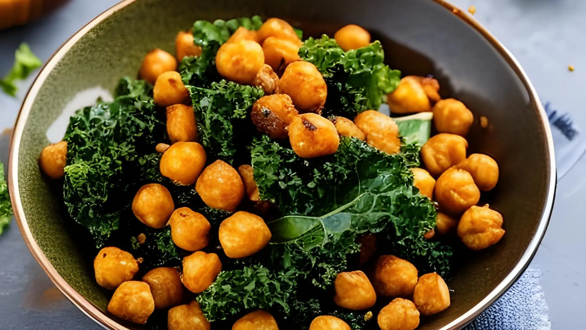 Kale chips or roasted chickpeas